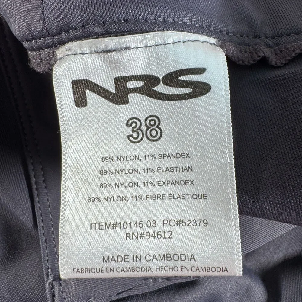 NRS Shorts Mens 38x10 Gray Blue Guide Wear Cargo Pocket Outdoor Idaho